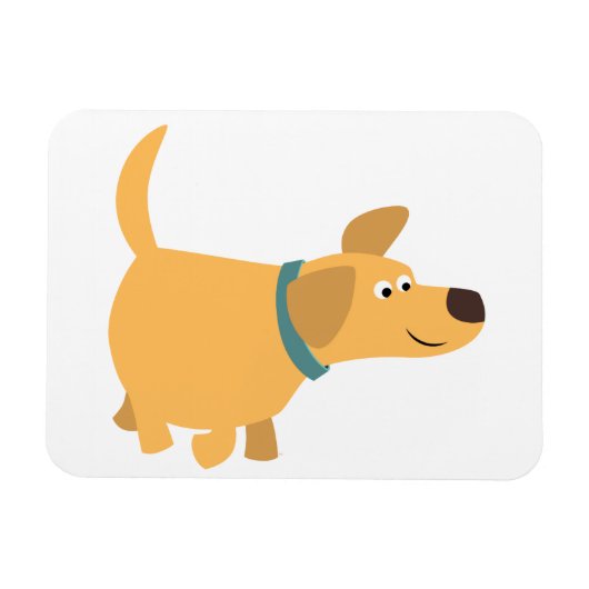 可愛い漫画イエローラブラドールフレキシブル磁石 マグネット (横)