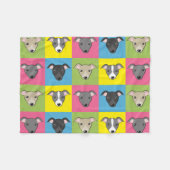 可愛い漫画イタリアンのグレイハウンドポップ・アートのアートパターン フリースブランケット (正面(横))