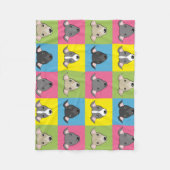 可愛い漫画イタリアンのグレイハウンドポップ・アートのアートパターン フリースブランケット (正面)