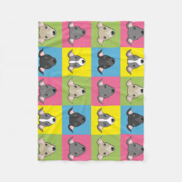 可愛い漫画イタリアンのグレイハウンドポップ・アートのアートパターン フリースブランケット