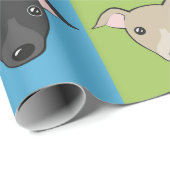 可愛い漫画イタリアンのグレイハウンドポップ・アートのアートパターン ラッピングペーパー (ロールコーナー)