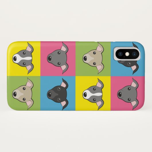 可愛い漫画イタリアンのグレイハウンドポップ・アートのアートパターン Case-Mate iPhoneケース (裏面(横))