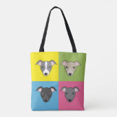 可愛い漫画イタリアングレイハウンドカラフルアポップ・アートのート トートバッグ (裏面)