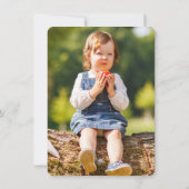 可愛い漫画オレンジ・キリン誕生日写真 招待状 (裏面)