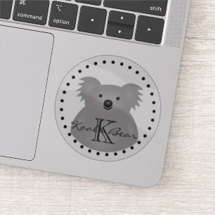 可愛い漫画オーストラリアKoala Bear Monogram Round シール