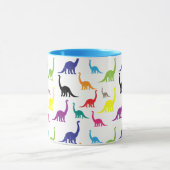 可愛い漫画カラフルの恐竜のパターン マグカップ (中央)