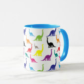 可愛い漫画カラフルの恐竜のパターン マグカップ (正面右)