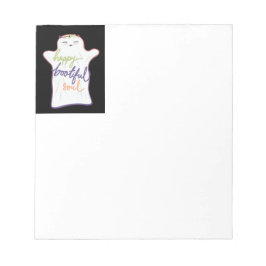 可愛い漫画カラフル幽霊と文字メモ帳 ノートパッド