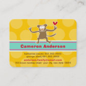 可愛い漫画カラフル猿キッドのプロフィール写真 コーリングカード (正面)