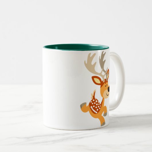 可愛い漫画ギャンボリングファローディアーマグ ツートーンマグカップ (正面右)