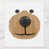 可愛い漫画クマ顔ヘッドコスチュームパーティー ワインラベル (シングルラベル)