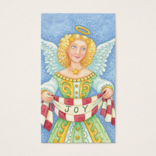 可愛い漫画クリスマスエンジェルハローと喜びバナー (正面)