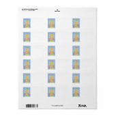 可愛い漫画クリスマスエンジェルハローと喜びバナー ラベル (フルシート)