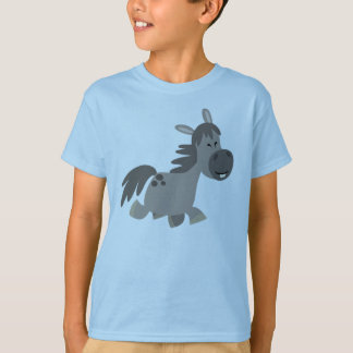 可愛い漫画グレーのポニーの子供Tシャツ Tシャツ