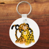 可愛い漫画ジャガーinラブキーチェーン キーホルダー (正面)