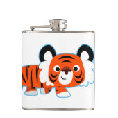 可愛い漫画タイガーオンザプロールスキットル フラスク (正面)