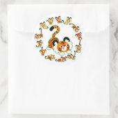 可愛い漫画タイガースマンダラ(緑)ステッカー ラウンドシール (バッグ)