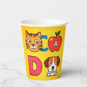 可愛い漫画デザインのプラスチック紙カップ 紙コップ (裏面)