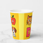 可愛い漫画デザインのプラスチック紙カップ 紙コップ (左)