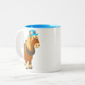 可愛い漫画トレイトブレトンホースマグ ツートーンマグカップ (正面左)
