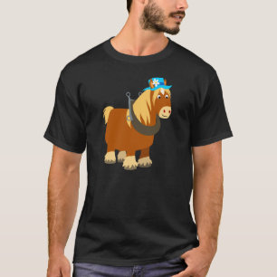 可愛い漫画トレイトブレトンホースTシャツ Tシャツ