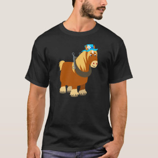 可愛い漫画トレイトブレトンホースTシャツ Tシャツ