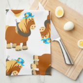 可愛い漫画トレイトブレトン馬キッチンタオル キッチンタオル (四つ折り)