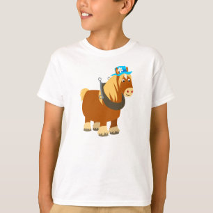 可愛い漫画トレイトーブルトン馬の子供Tシャツ Tシャツ