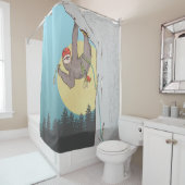 可愛い漫画ナマズのロック登山 シャワーカーテン (インサイチュ)