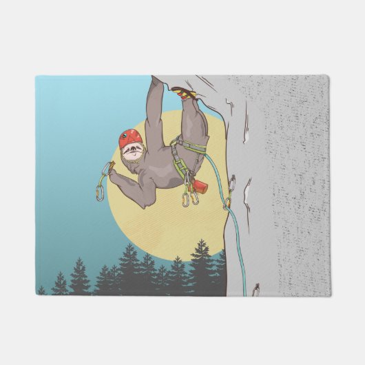 可愛い漫画ナマズのロック登山 ドアマット (正面)