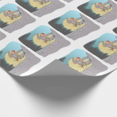 可愛い漫画ナマズのロック登山 ラッピングペーパー (角)