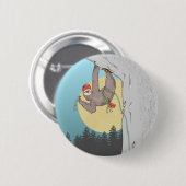 可愛い漫画ナマズのロック登山 缶バッジ (正面&裏面)