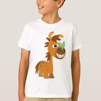 可愛い漫画バタフライポニーチルドレンTシャツ Tシャツ
