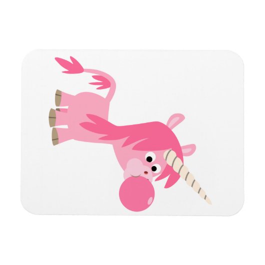 可愛い漫画バブルガムユニコーン柔軟なマグネット マグネット (横)