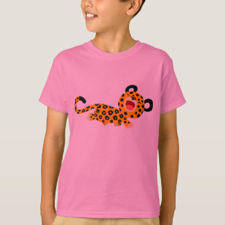 可愛い漫画フェイスアチックヒョウの子どもTシャツ Tシャツ