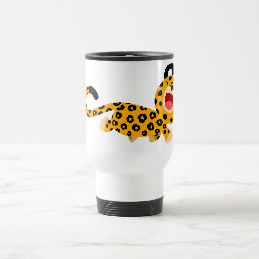 可愛い漫画フェイティシティヒョウのコミューターマグ トラベルマグ (中央)