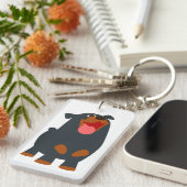 可愛い漫画フレンドリーロットワイラーアクリルキーチェーン キーホルダー (正面右)