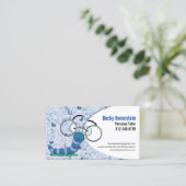 可愛い漫画ブックウォームチューターブルービジネスカード 名刺 (スタンド正面)