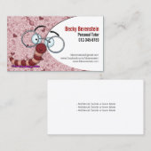 可愛い漫画ブックウォームチューター赤い名刺 名刺 (正面/裏面)