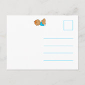 可愛い漫画ブライトブルーの男の子文字- インビテーションポストカード (裏面)