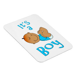 可愛い漫画ブライトブルーの男の子文字- マグネット