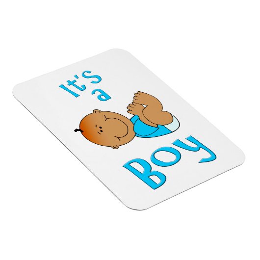 可愛い漫画ブライトブルーの男の子文字- マグネット (右側)