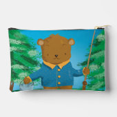 可愛い漫画ブラウンベアキッズペンシルポーチ アクセサリーポーチ (裏面)