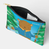 可愛い漫画ブラウンベアキッズペンシルポーチ アクセサリーポーチ (見開き)