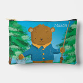 可愛い漫画ブラウンベアキッズペンシルポーチ アクセサリーポーチ (正面)