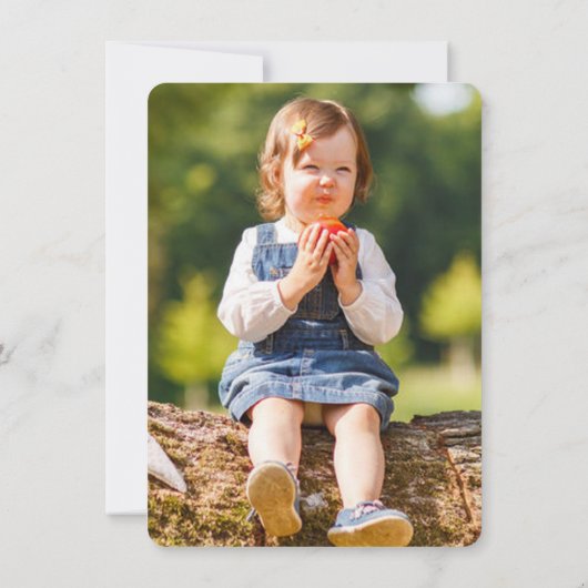 可愛い漫画ブラウンベアキッドの誕生日パーティーの写真 招待状 (裏面)