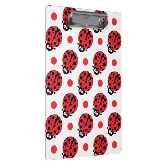 可愛い漫画ラディバグ,赤と白の水玉模様 クリップボード (右)