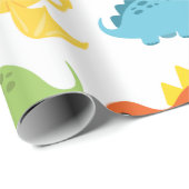 可愛い漫画恐竜 ラッピングペーパー (ロールコーナー)