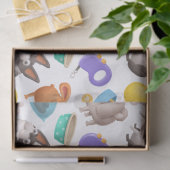 可愛い漫画犬のおわん骨切り 薄葉紙 (ギフト)