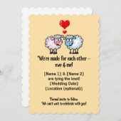 可愛い漫画結婚羊 セーブザデート (正面/裏面)